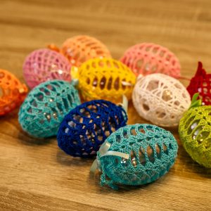 Crocheted eggs - set of 6 pieces